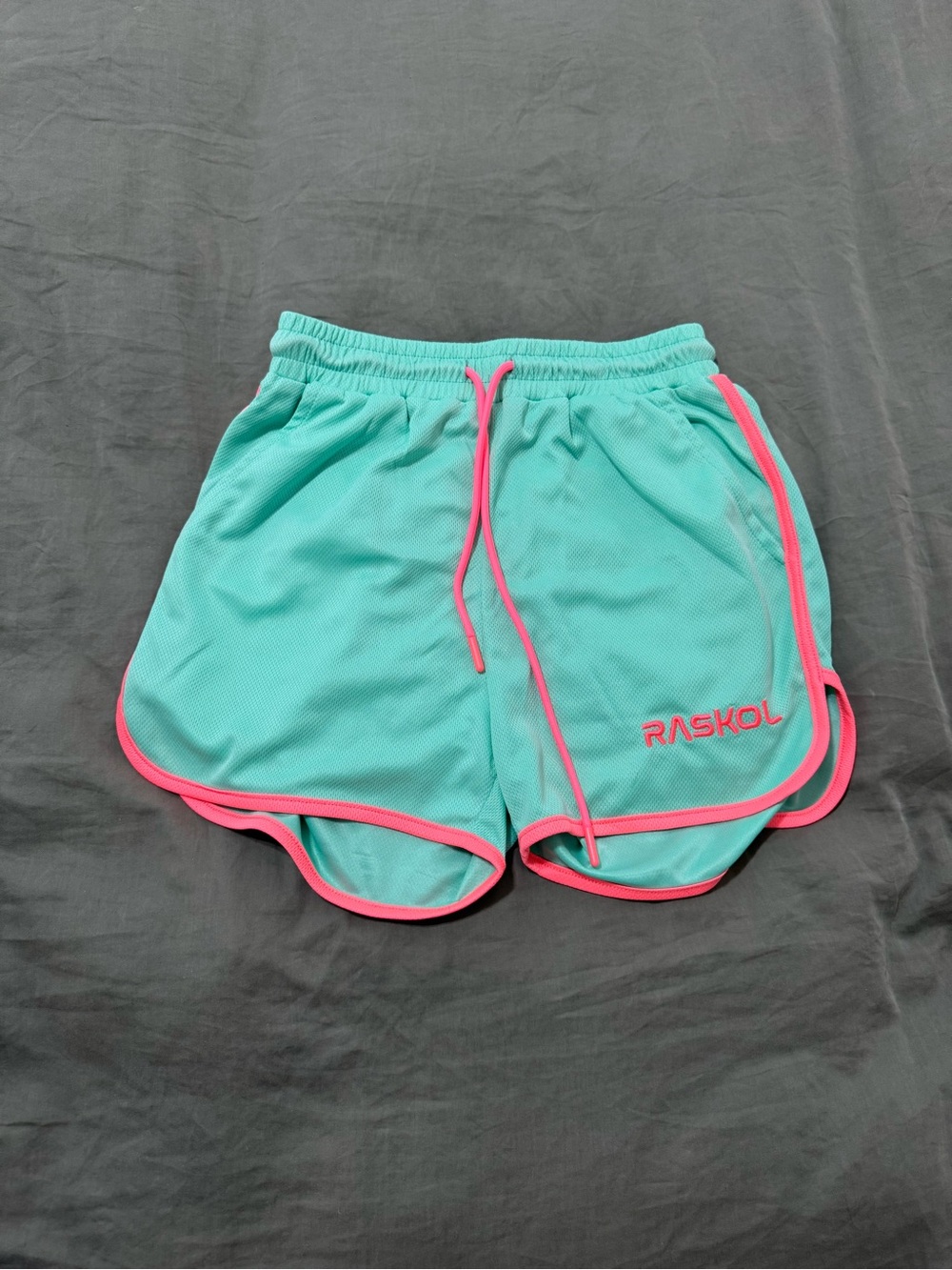 Raskol Women's Teal Athletic Shorts with Pink Trim